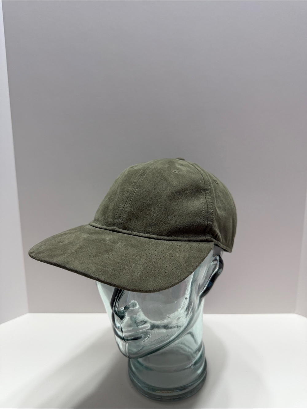H&M Olive Cap in Suede Finish